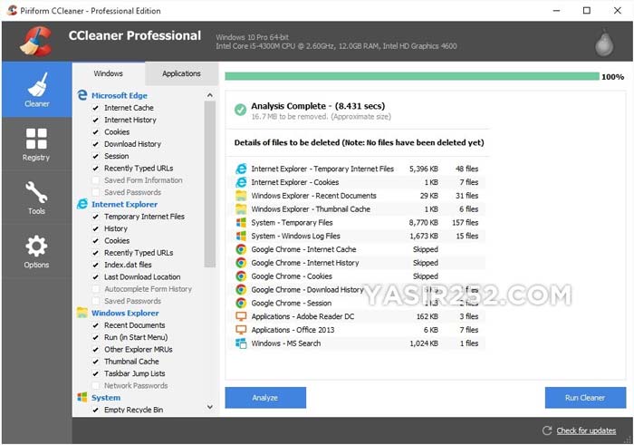 Tampilan CCleaner Professional Terbaru