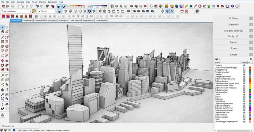SketchUp Pro 2017 V-Ray 3D design interface