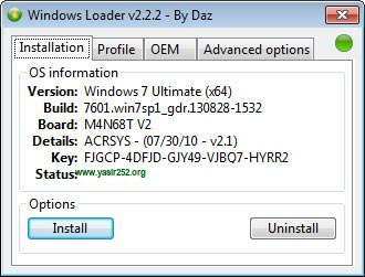 Download Windows 7 Loader by Daz v2.2.2