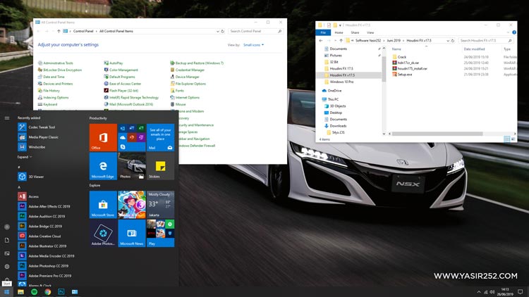 Windows 10 desktop workspace interface