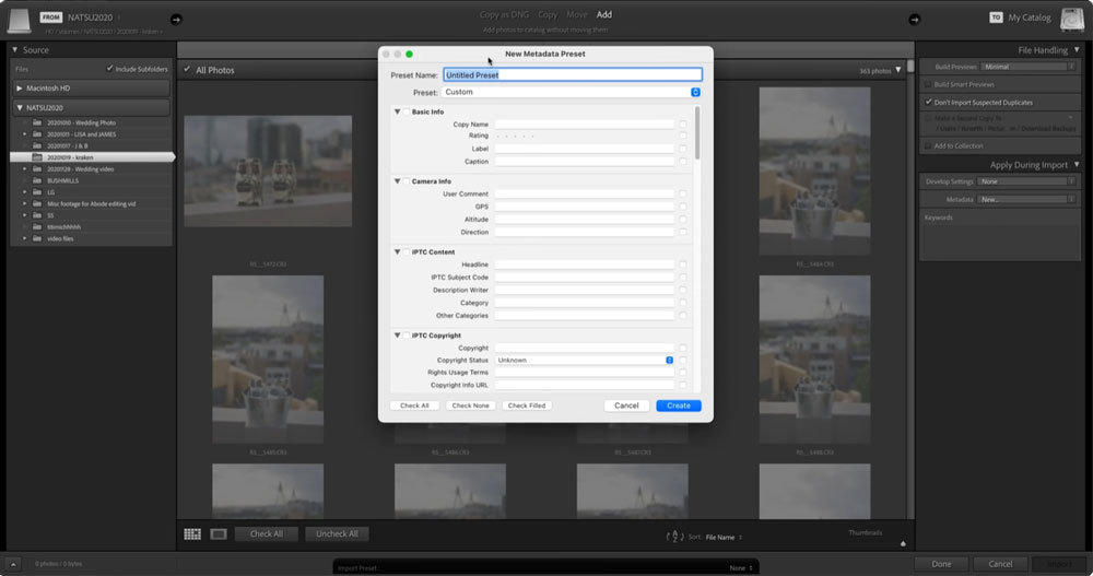Adobe Lightroom Classic library and catalog view