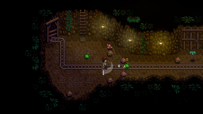 Masuk ke dungeon cave untuk farming mineral